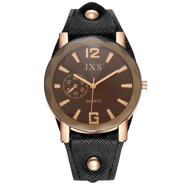 

wristwatches retro watch band woman left single eye nail dial clock wristwatch for ladies gift daily wild orologio donna moda mujer *a, Slivery;brown