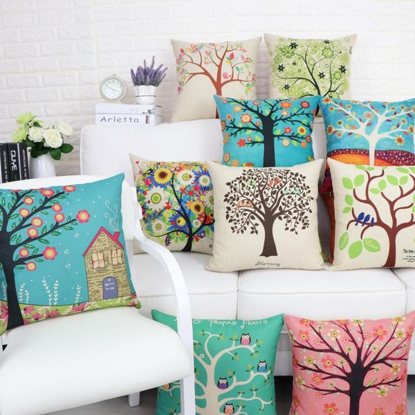 

cushion/decorative pillow 450mm x linen throw cartoon cushion case pastoral style good quality