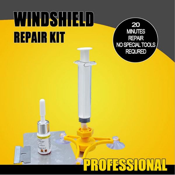 

car windshield repair kit quick fix cracked glass windscreen tool resin sealer adhesives window screen polishing cleaning tools