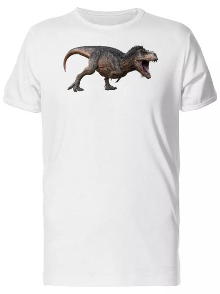 

downy feathered t rex men's tee -image by shutterstock, White;black