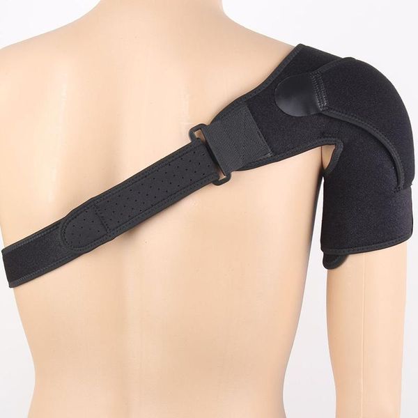 

neoprene adjustable shoulder support brace pad sports gym compression joint strap ed- back, Black;blue