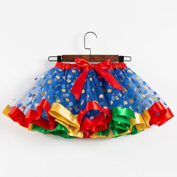 

skirts telotuny 2y-11y girls kids tutu party dance ballet skirt toddler baby dot print costume princess skirt+headband set zj1811, Blue