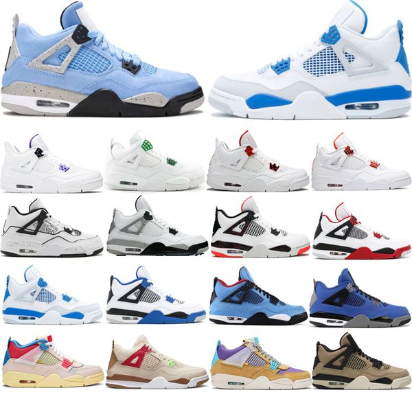 

shoes 4 4s men women sneakers university blue mushroom metallic shimmer purple black cat lucky tour yellow cactus pine green fire red 36-47