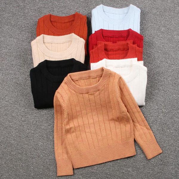 

spring boys girls sweaters kids pullover warm knitted wear children clothing cotton long sleeve ribbed sweater cardigan, Blue