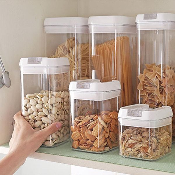 

storage bottles & jars kitchen food box with lid nut cookie flour sugar tea coffee cereal dispenser container