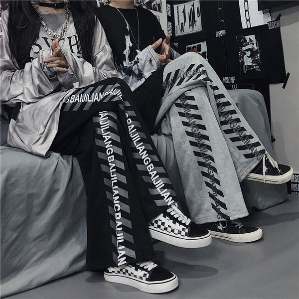 

women's jeans cool hip hop print harajuku pants autumn girl streetwear summer fashion gray gothic women's sweat c4pi, Blue