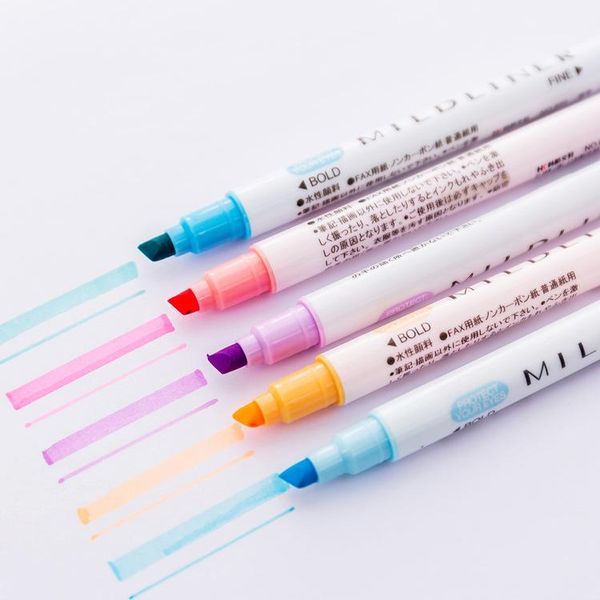 

highlighters highlighter pen marker for school kids gift draw color pens stationery wholesale marking double head multifunction, Black;red