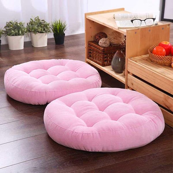 

pillow 1pcs round thicken sitting mattress pouf cattail hassock baby kids heighten pad