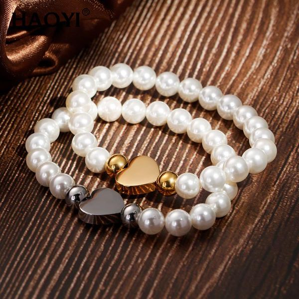 

trendy women korean elegant pearl beads bracelet shiny rhinestone wedding adjustable party jewelry charm bracelets, Golden;silver