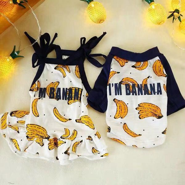 

spring, summer, , dog clothes small dogs cotton banana condole belt skirt pet apparel