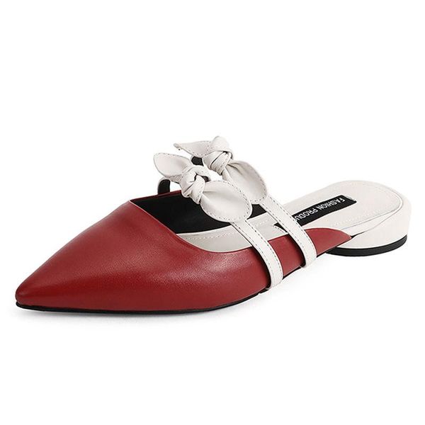 

timalina women sandals fashion spring ladies slippers half drag a pedal pointed comfortable low heel sweet wild shoes, Black