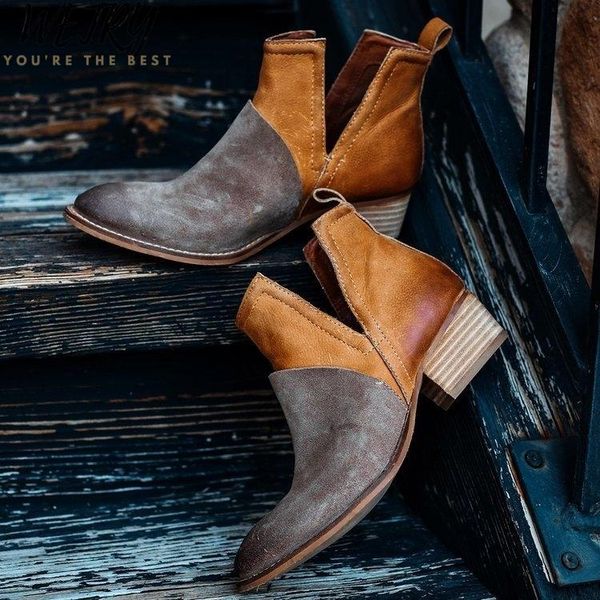 

boots motorcycle women's rivet ankle buckle strap rome autumn leather short boot casual high heel shoes pointed, Black