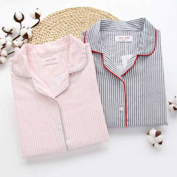 

women's sleepwear cotton home suit pajamas winter long sleeve stripe pyjama female casual lounge set drop bjdp, Black;red