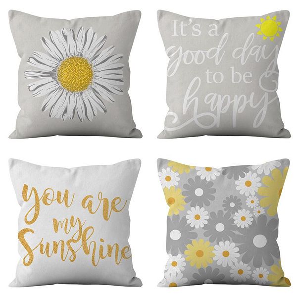 

pillow case flower cute daisy cover fresh youya home sofa cushion cover45*45cm