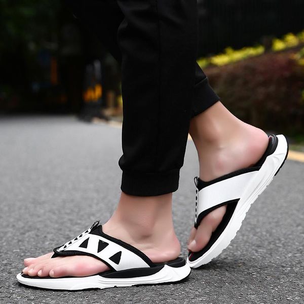 

slippers sandalen heren sandalia masculina sandals men sandalias transpirables leather hombre sandalle homme sandale ete de cuero para, Black