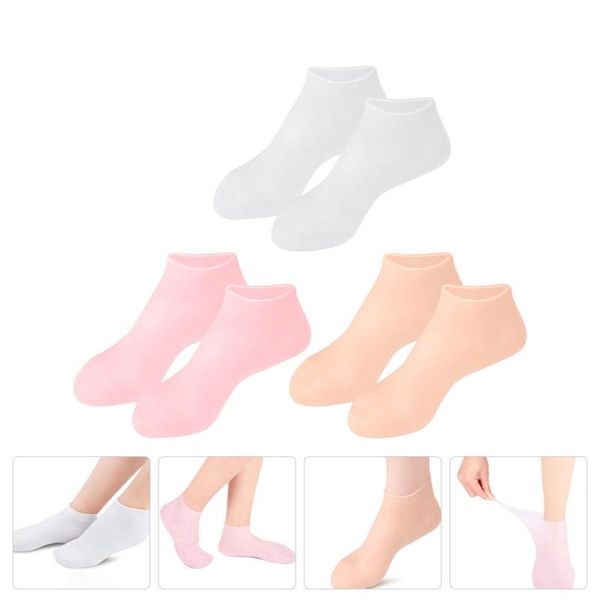 

ankle support 3 pairs invisible ship socks moisturizing foot care covers, Blue;black