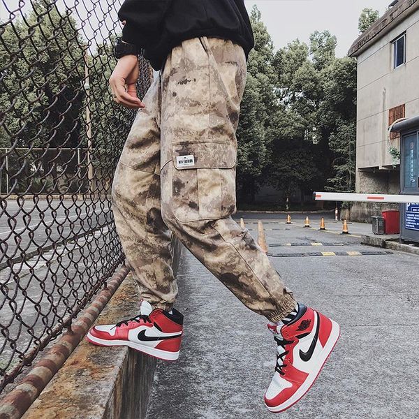 

men's pants camouflage men overalls streetwear mens sweatpants joggers spring casual street style tactical male 2h6l, Black