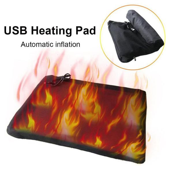 

multifunction carbon fiber electric heating cushion usb pad automatic inflatable fishing mat 30x40cm outdoor pads