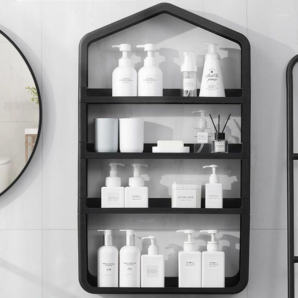 

bathroom storage rack punch-wall hanging cosmetics bottles & jars