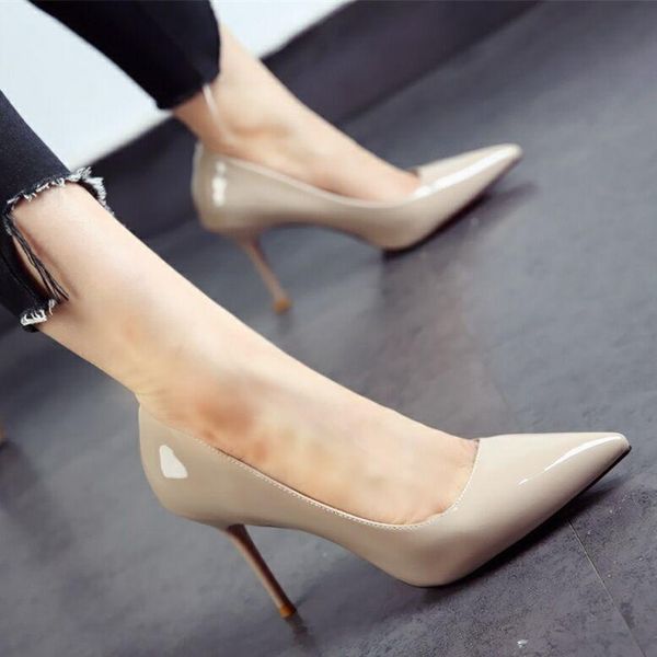 

dress shoes elegant thin party outdoor heels zapatillas women hollow pointed toe for women's pumps spring autumn a382, Black