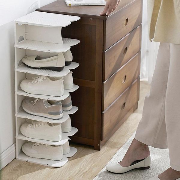 

clothing & wardrobe storage 6-layer stackable shoe hanger creative foldable space saving rack multi-layer shoes stand organizers cabinet