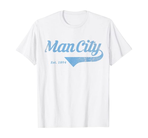

manchester blue tee retro vintage gift t-shirt, White;black