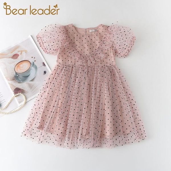 

bear leader girls polka dot mesh dresses 2021 summer for baby princess dress children casual clothes sweet vestidos 3 7y girl's, Red;yellow