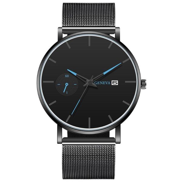 

wristwatches 2021 simple men's watches minimalist calendar fashion men business stainless steel mesh band sport watch relogio masculino, Slivery;brown