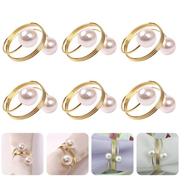 

napkin rings 6pcs restaurant el table decorated pearl ring christmas clasps