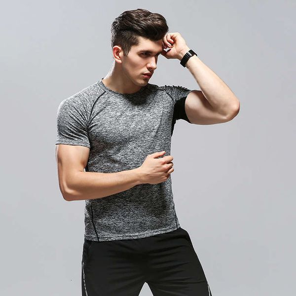 

men's tracksuits fitness elastic sports suit tights training clothes men, Gray