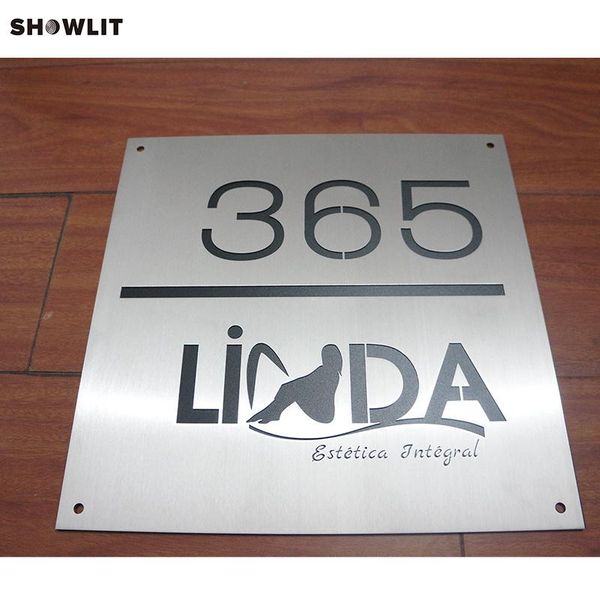 

stainless steel 2-tile address plaque custom made other door hardware