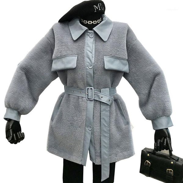 

women's fur & faux 2021 autumn winter imitation coat mid length temperament slim female outer loose warmth jacket parka 208, Black