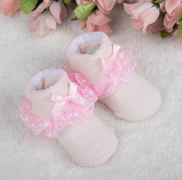 

lovely baby girl non slip socks bow princess toddlers combed cotton ankle born girls bowknots, Pink;yellow