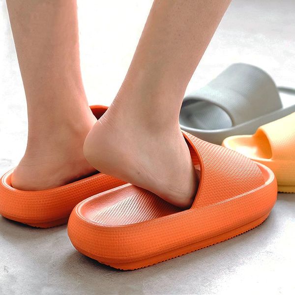 

slippers women men summer fashion slide sandals beach high heels shower thick soft sole ladies boys girls bathroom shoes, Black