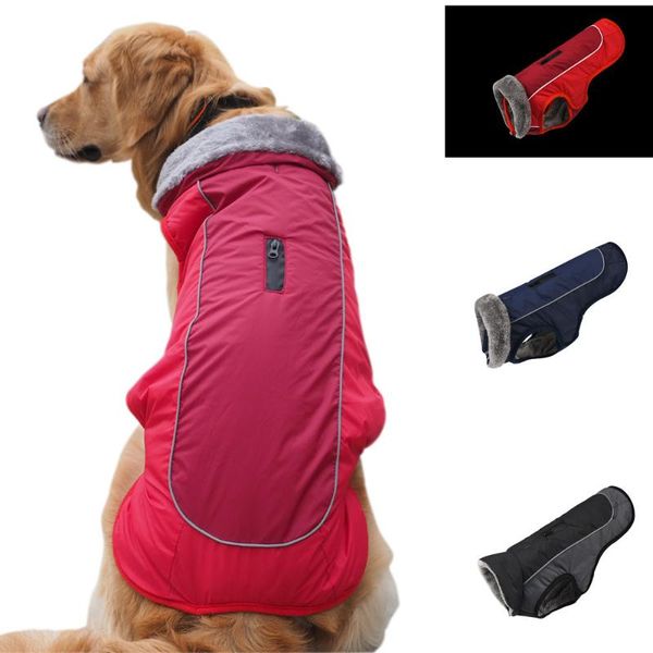 

dog apparel clothes reflective waterproof winter coat small large warm soft fur collar jackets pet clothing for