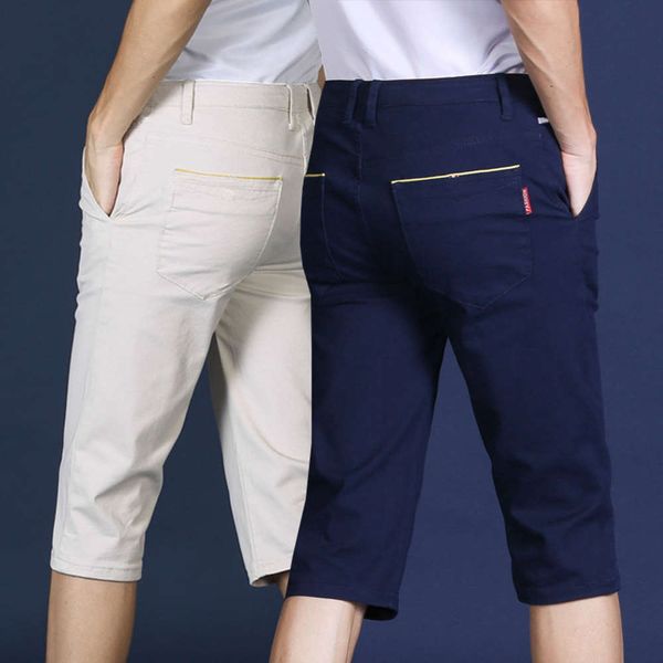 

pants men's casual summer thin capris straight slim solid obds, Black