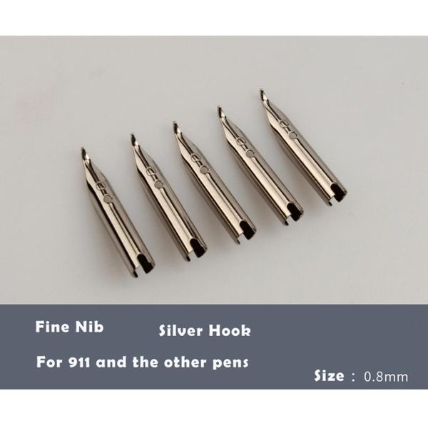 

fountain pens 5pcs 0.38mm extra fine or calligraphy bent 0.8mm pen sliver nib for jinhao 911/9009/126