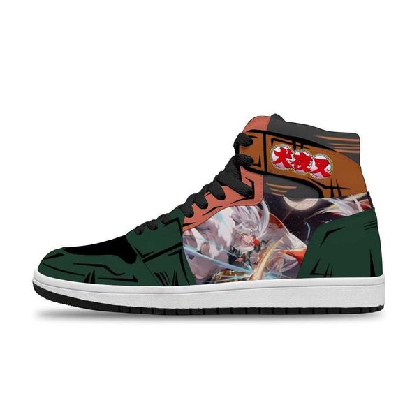 

japanese 2021 anime inuyasha diy customized flat non-slip casual shoes for men's fashion basketball shoesvj21