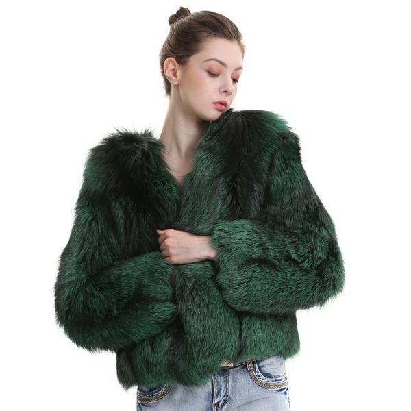 Cappotto da donna in vero argento invernale in pelliccia sintetica da donna 2021 Giacca corta da donna in vera pelle di pelle piena