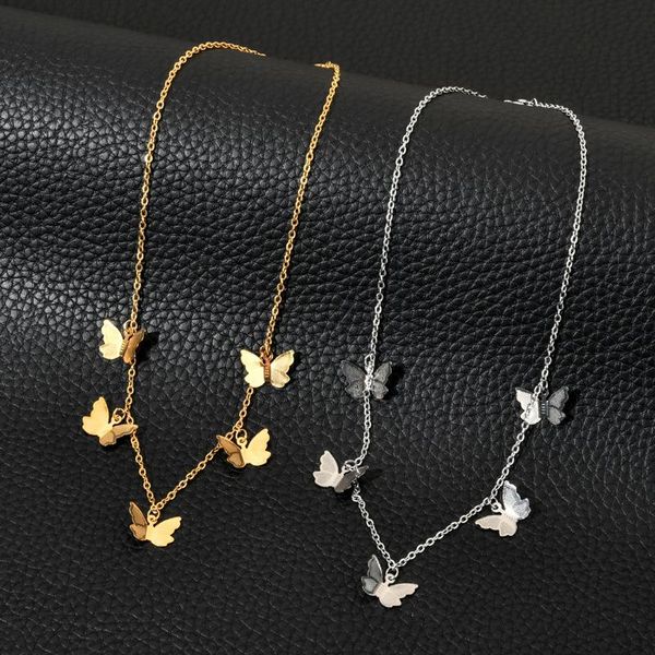 

pendant necklaces 2021 butterfly necklace stainless steel 18k vacuum plating jewelry, Silver