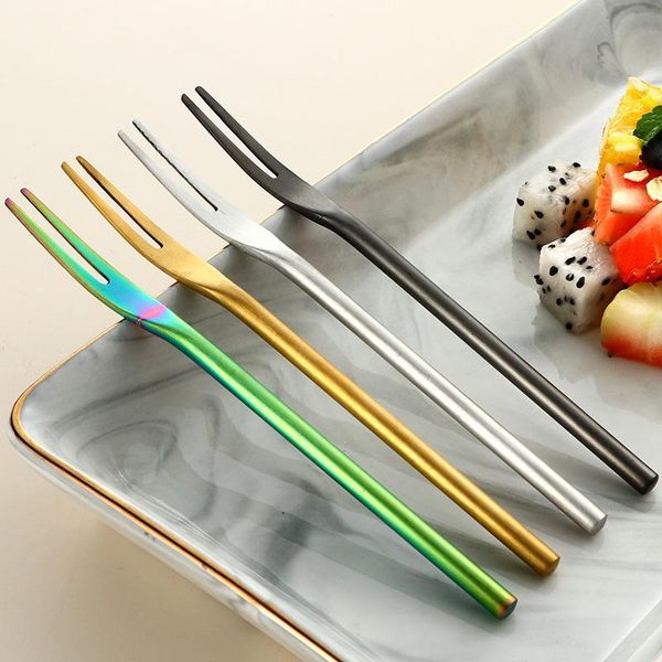 

forks 304 stainless steel sanded solid fruit fork cake dessert candy japanese tableware party afternoon tea dinnerware