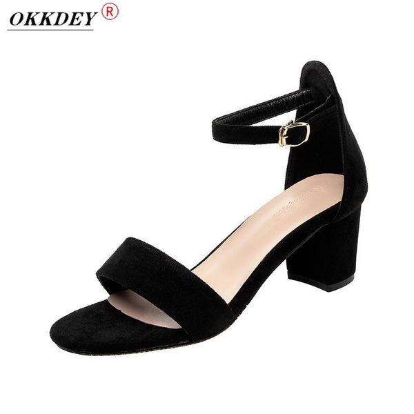 

dress shoes okkdeyladies sandals high heels women 2021 style european and american buckle strap fashion open toe, Black