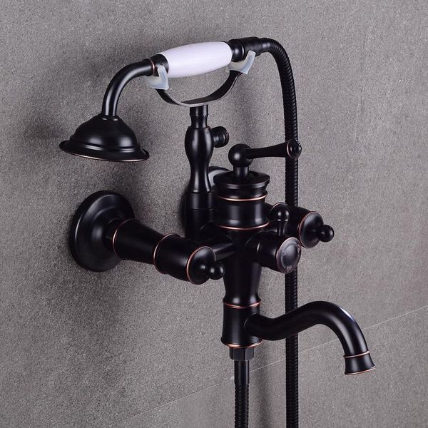 

colors luxury bathtub faucets black brass bathroom faucet mixer tap wall mounted hand held shower kit sets