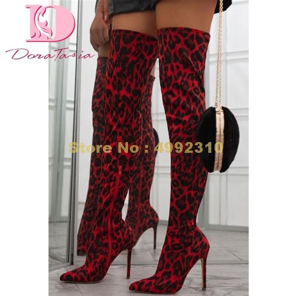

boots big size 34-43 female over the knee pointed toe thin high heels thigh women shoes, Black
