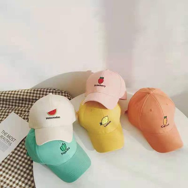 

caps & hats 2021 fruits embroidery baseball cap cotton 100% hipster hat fruit strawberry dad hip hop snapback, Yellow