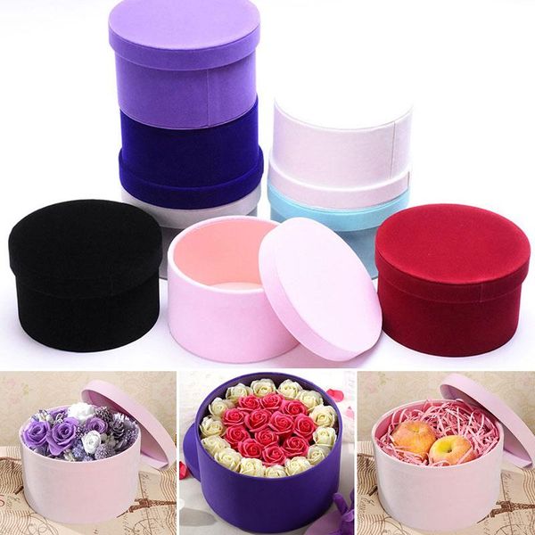 

gift wrap eternal flower flannel packaging box floral round hat boxes paper storage hug bucket w/ lid for wedding candy valentine