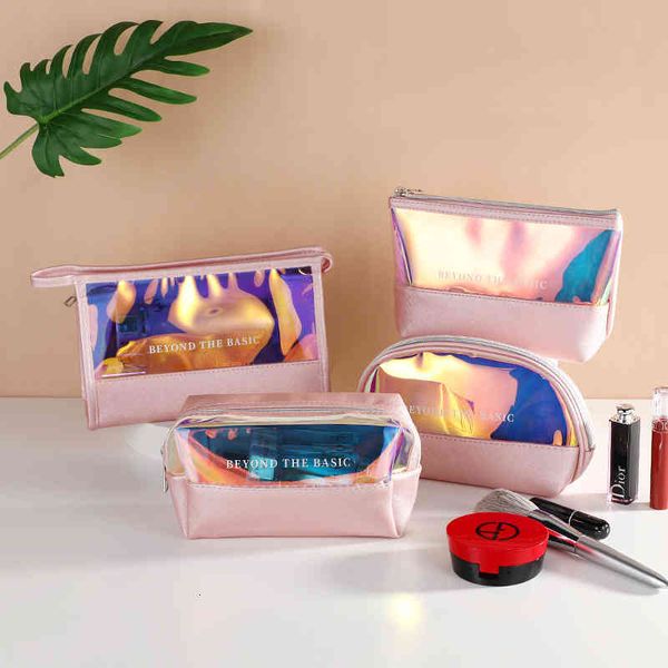 

cosmetic bags make up bag female 2021 insfeng large capacity storage portable travel transparent tpu laser