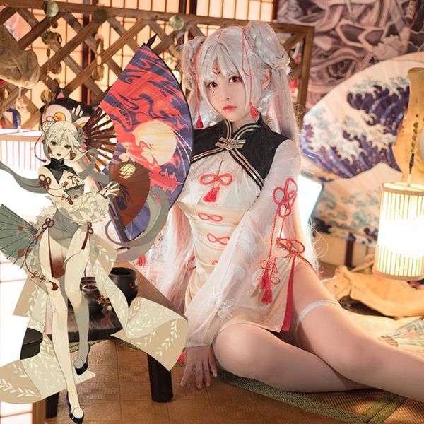 

anime costumes onmyoji cosplay shiranui manager costume moduqimeng dream cheongsam halloween anime cosplay girls dress, Black