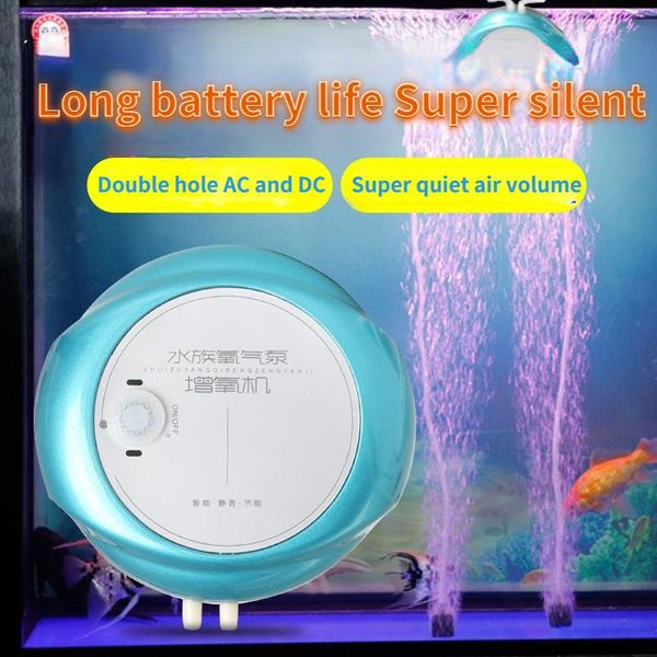 

air pumps & accessories aquarium pump usb fish tank ac&dc dual-purpose oxygenation ultra-quiet dual-hole rechargeable lithium battery