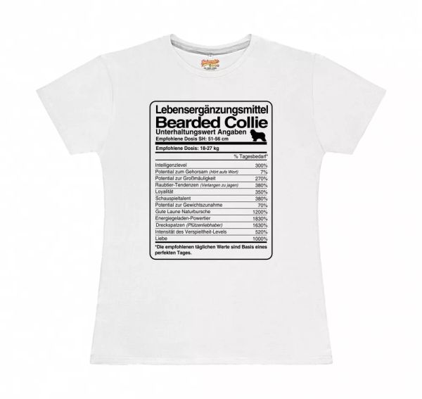 

t-shirt womens dose bearded collie life supplements by siviwonder, White;black